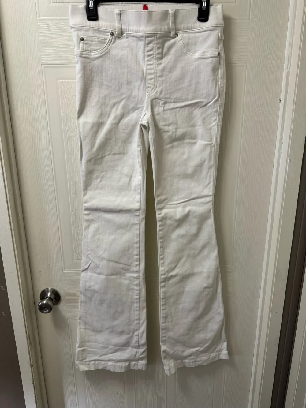 SPANX White Stretch Flare Jeans